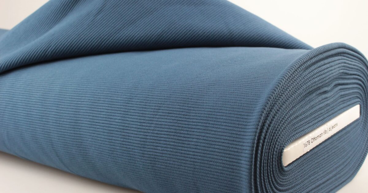 Ottoman rib jersey donker jeans | €8.95 - Driessen Stoffen