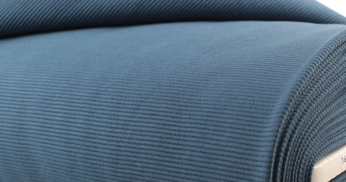 Ottoman rib jersey donker jeans €8.95 Driessen Stoffen