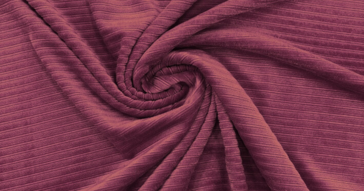 Jersey velvet rib bordeaux - Driessen Fabrics