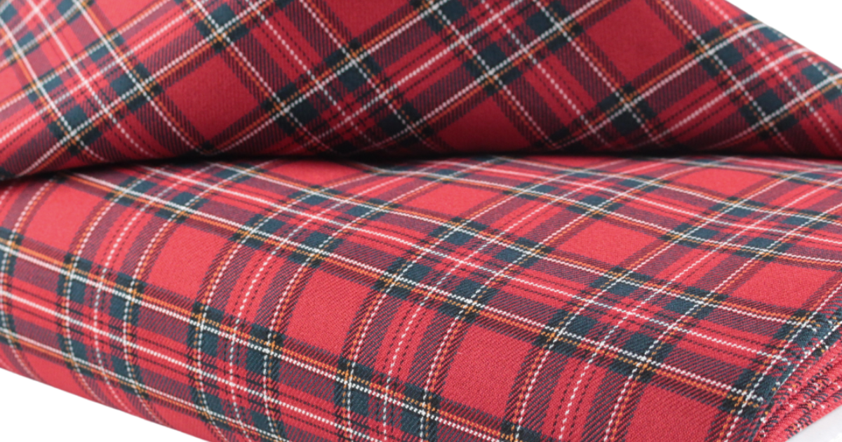 Schotse ruit stretch stewart rood klein | €6.95 - Driessen Stoffen