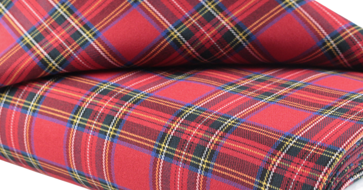 Schotse ruit stretch stewart rood midden | €6.95 - Driessen Stoffen