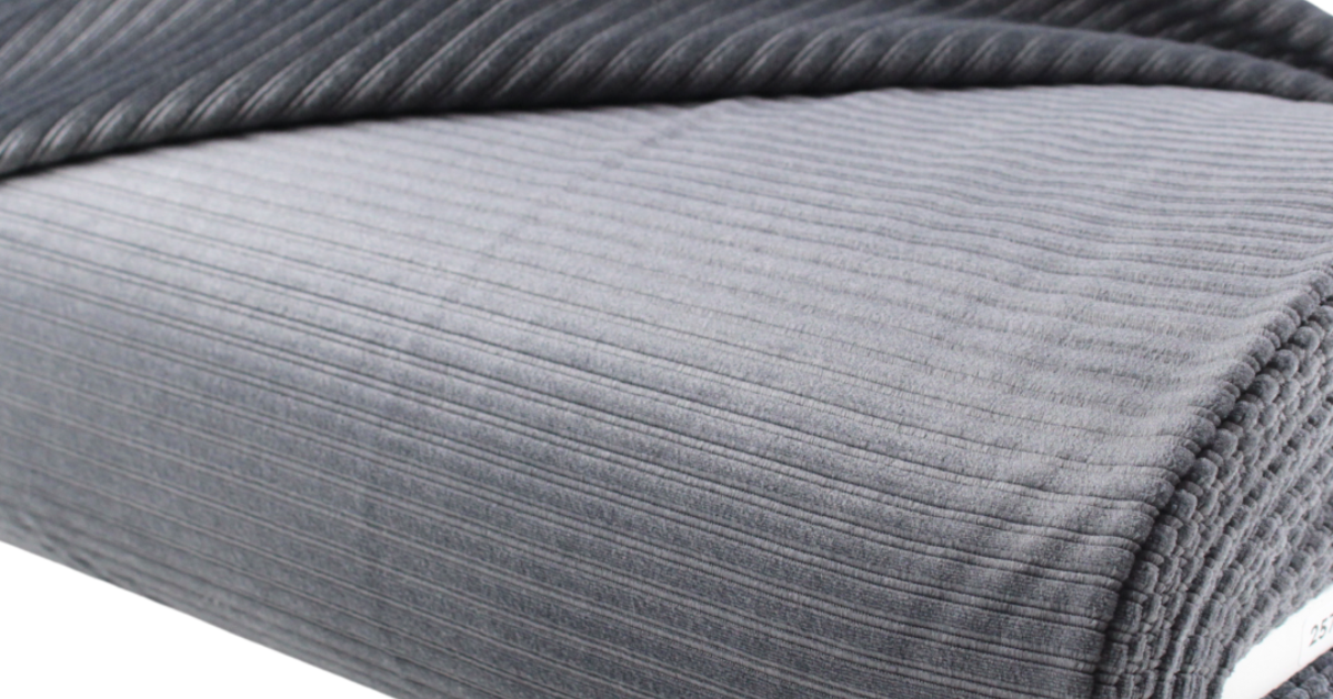 Jersey velvet rib donker grijs | €4.95 - Driessen Stoffen